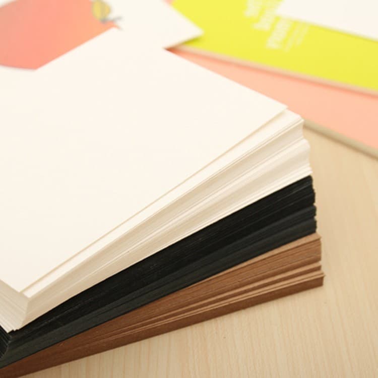 Cartão postal em branco papelão branco papelão preto papel Kraft diy pintado à mão papel aquarela pequeno cartão esboço