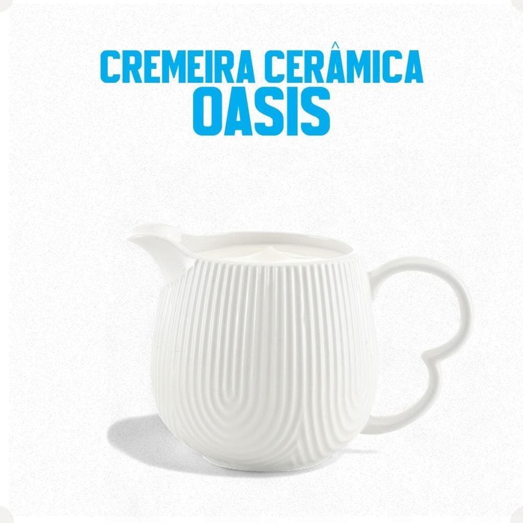 Cremeira Cerâmica Oasis 300ml Utensílio Para Café Chá Sobremesas Cozinha