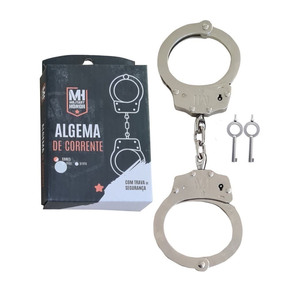 Algemas Corrente Policial Profissional Aço Aisi 1020