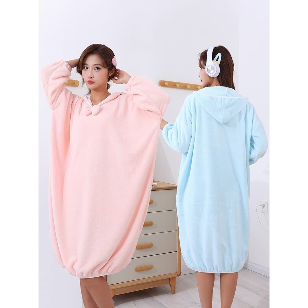 Roupão de banho feminino absorve água de secagem rápida roupão de banho vestido outono inverno novo estilo pode usar toa