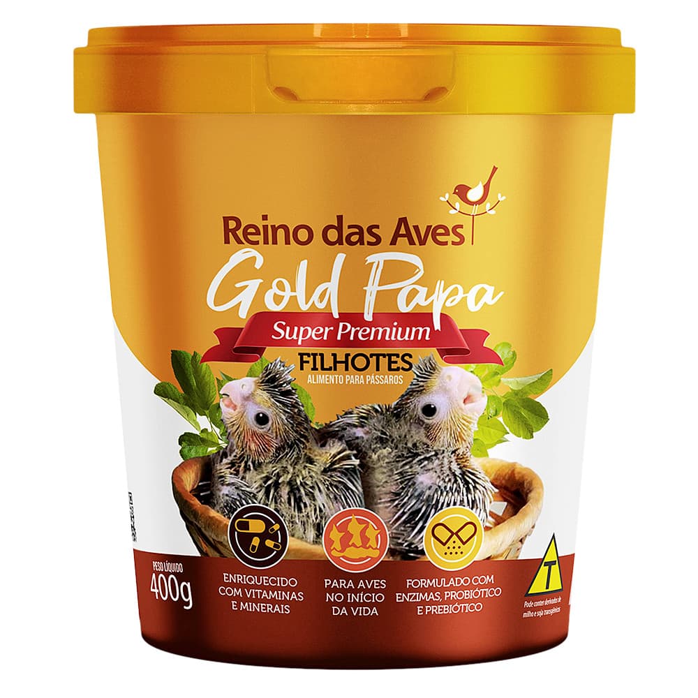 Papa para Filhotes de Aves Gold Reino das Aves 400g