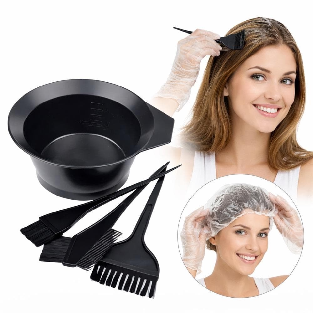 Kit Pintura Cabelo 4 Pecas Pincel Pote Pente Coloracao Profissional Barbeiro