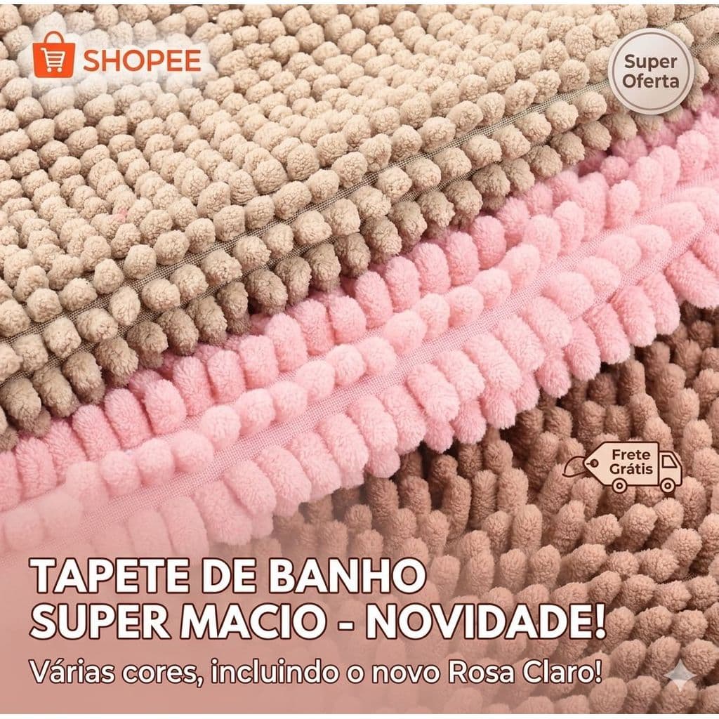 Kit 3 Tapetes Banheiro Antiderrapante Bolinha Microfibra Super Absorvente Lavável Macio