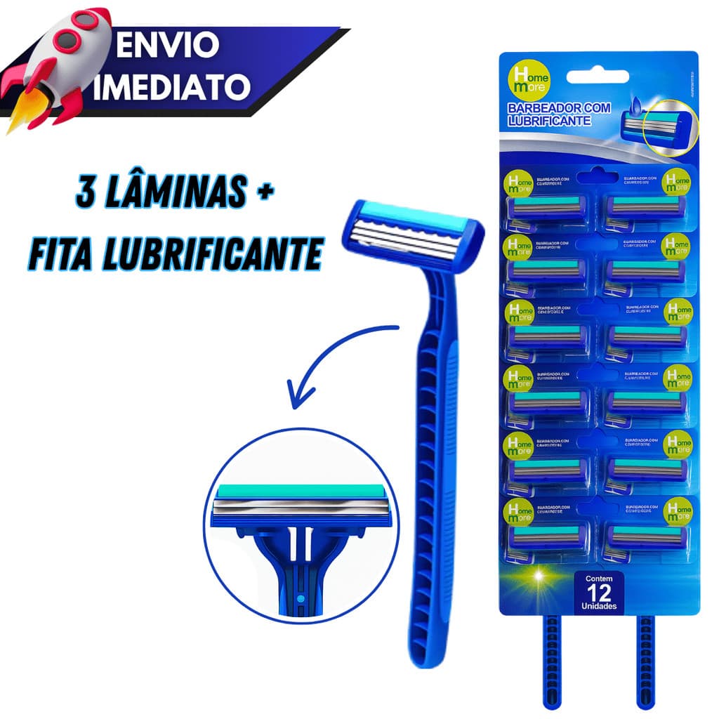 Kit 12/24 Barbeador Masculino 3 Lâminas Alta Precisão Conforto Corte Suave Uso Diário Econômico