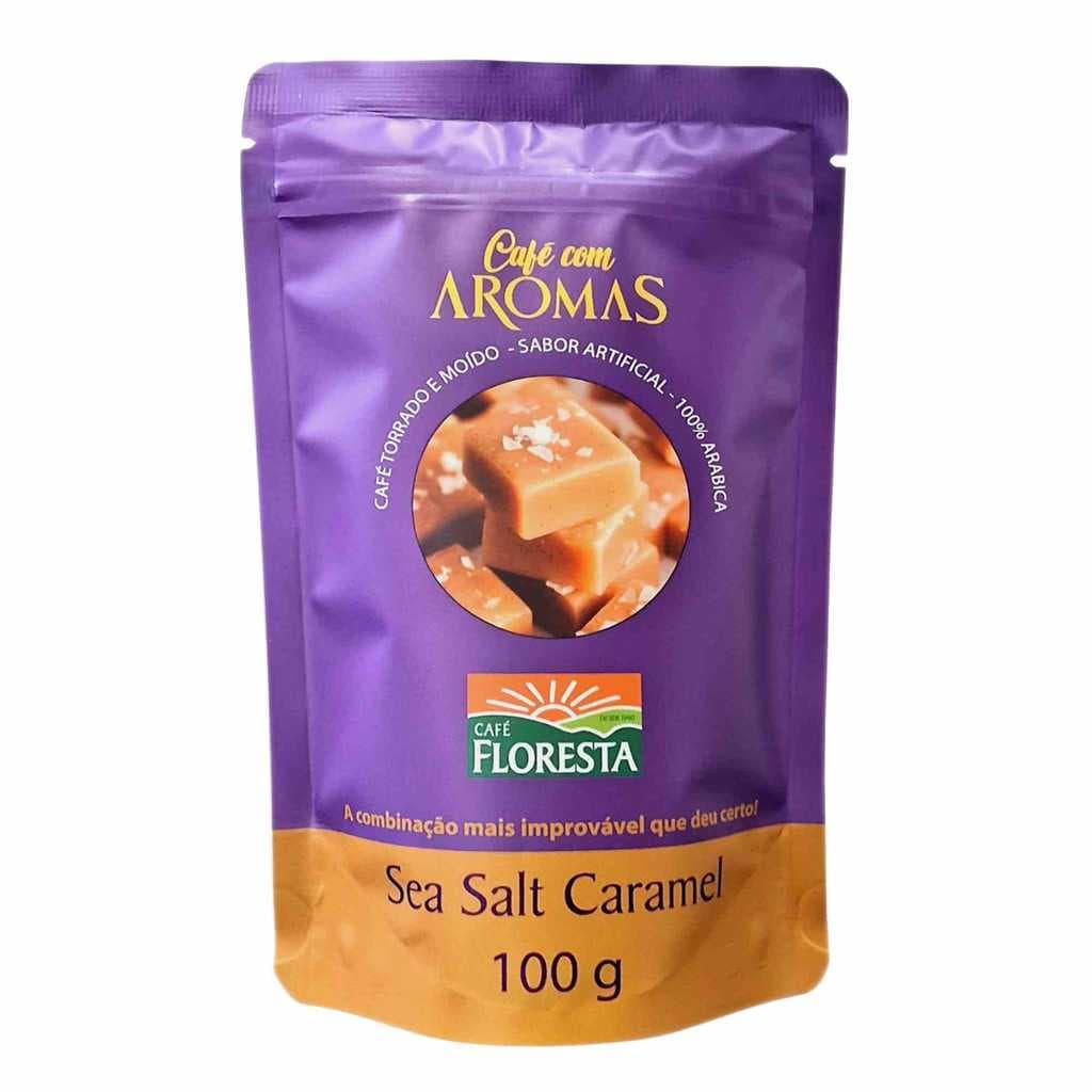 Café Gourmet em Pó Floresta Sabor Sea Salt Caramel 100g 100% Arábica Aromatizado
