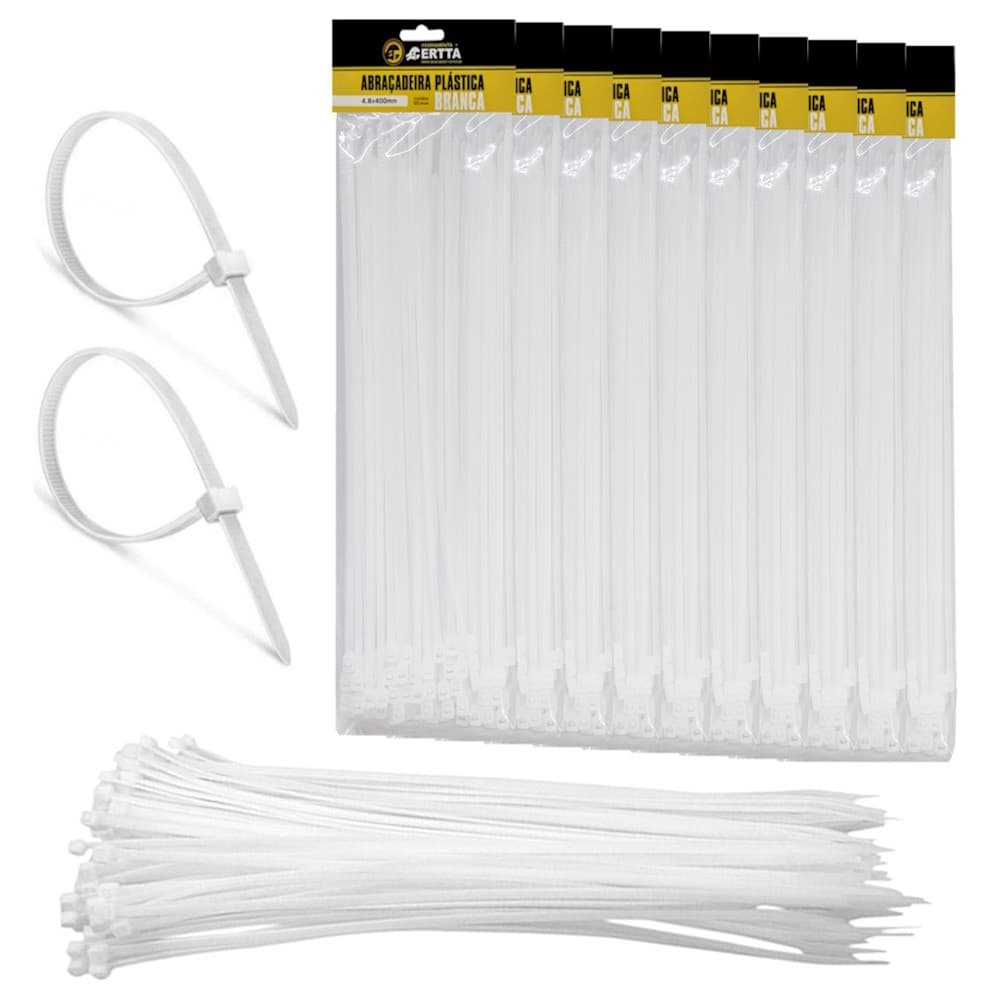10 Pacotes 50 Abraçadeiras Lacre Nylon Enforca Gato Cinta Plástica 4,8x400 Fita Hellerman 40cm 500un