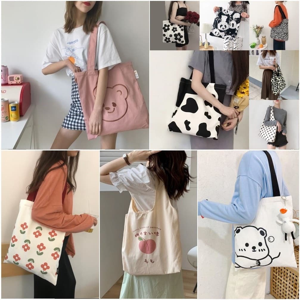 Bolsa De Tecido De Desenho De Urso Para Estudantes