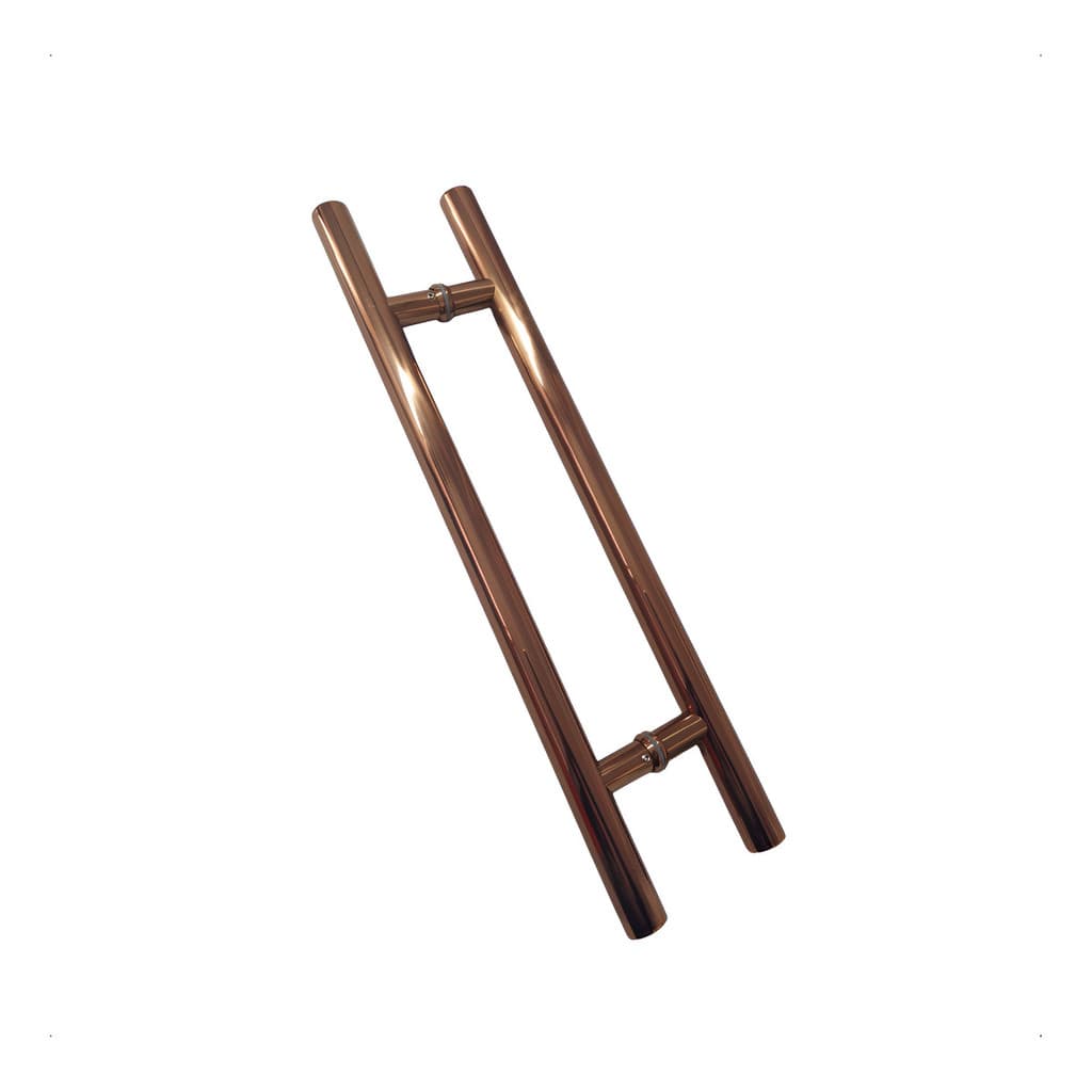 Puxador Inox Porta Portão Vidro Madeira Rose Gold 60cm