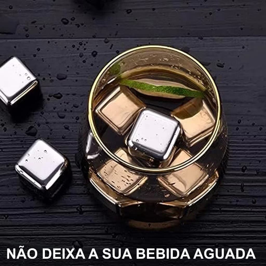 Cubos de gelo de aço inoxidável 4/8cubos refrigeração reutilizáveis para Bebidas