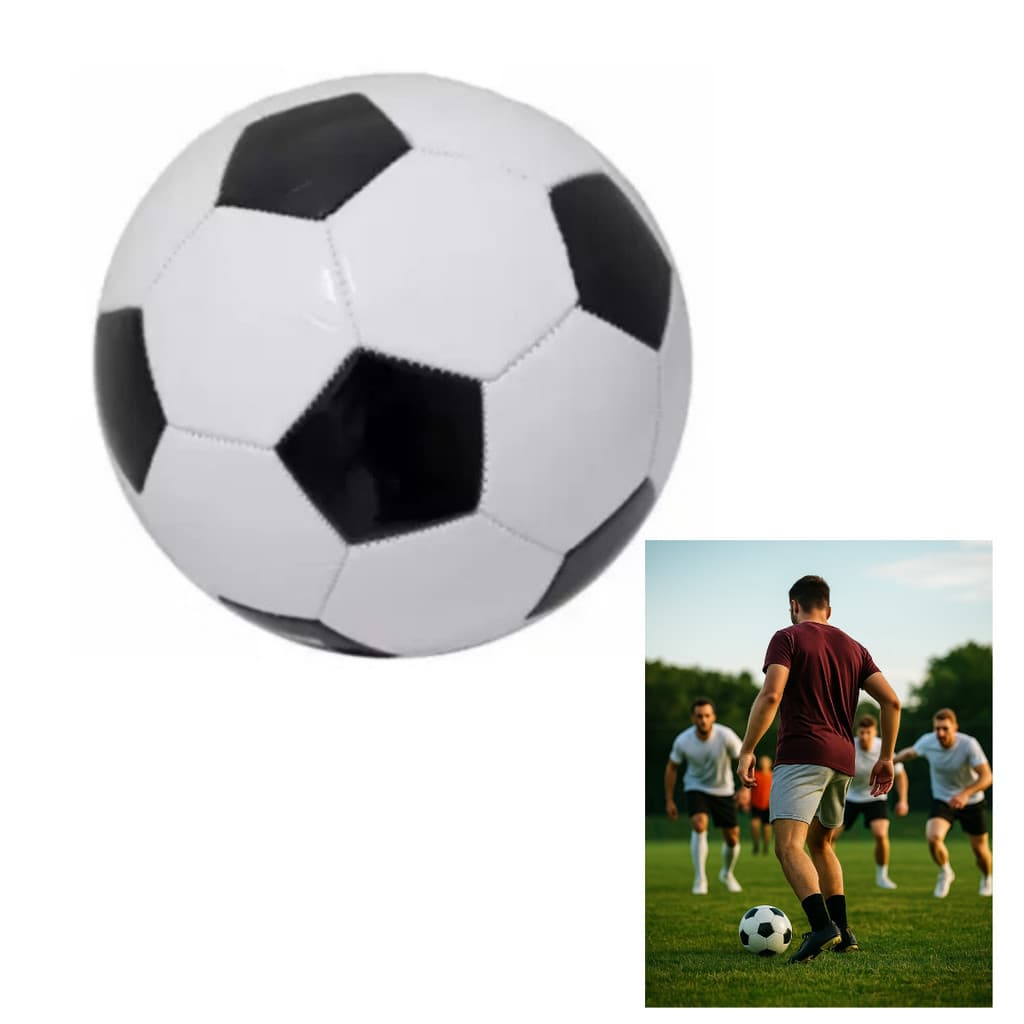Bola Futebol Preto e Branco Capotao Futsal Couro Sintético Tamanho Oficial Nº5 Treino Esporte Lazer Presentes Diversão