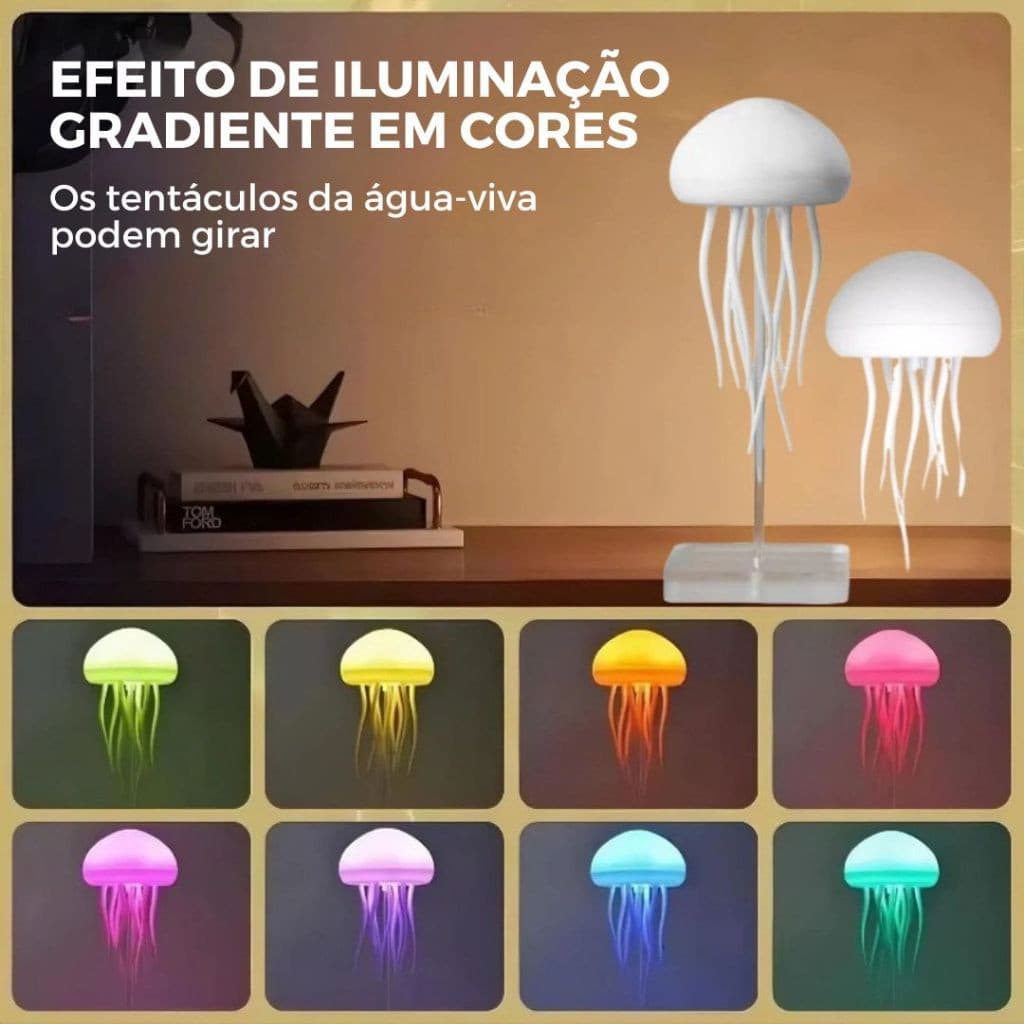 Lâmpada De Água-Viva Dançante Mesa De Mudança Luz Noturna De Cor Atmosfera judy store
