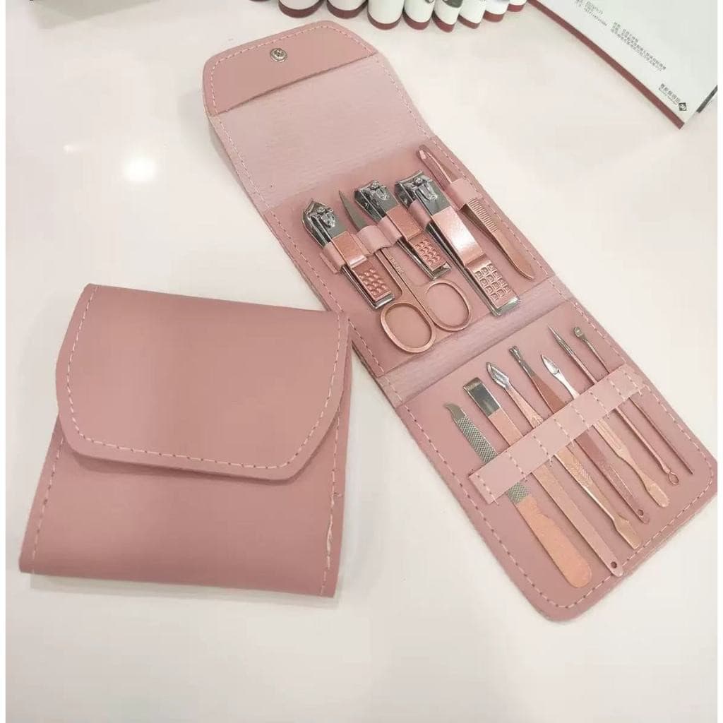 Kit 12 Pçs Cortador De Unhas Pedicure Conjunto De Ferramentas Em Aço Inoxidável Com Bolsa  - A590
