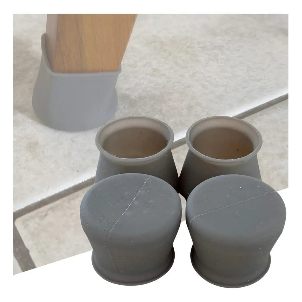 Kit 8 Protetor Silicone Transparente Pé Cadeira Mesa Não Risca Redondo