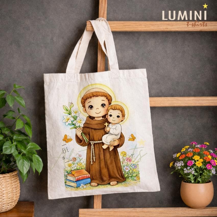 Bolsa ECOBAG sacola SANTO ANTÔNIO Unissex ecobag Católica Cristã Casual Verão igreja cristã artigos religiosos