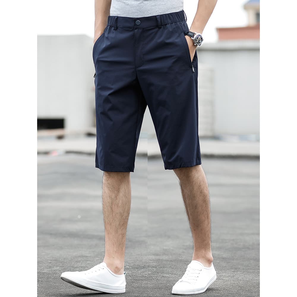 Shorts de secagem rápida masculino solto verão Ultra-fino seda gelo tamanho grande respirável calças cortadas esportes c