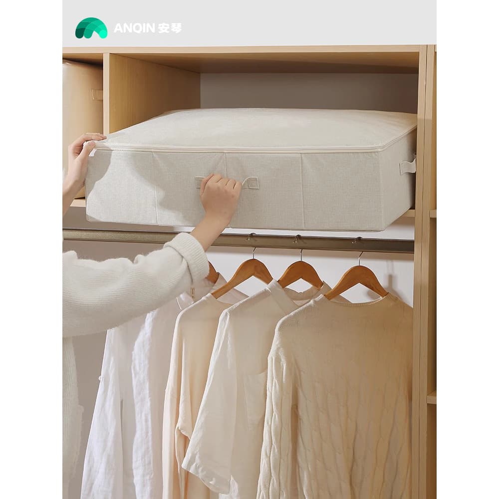 Anqin saco de armazenamento de colcha guarda-roupa doméstico caixa de armazenamento de cabeceira caixa de armazenamento