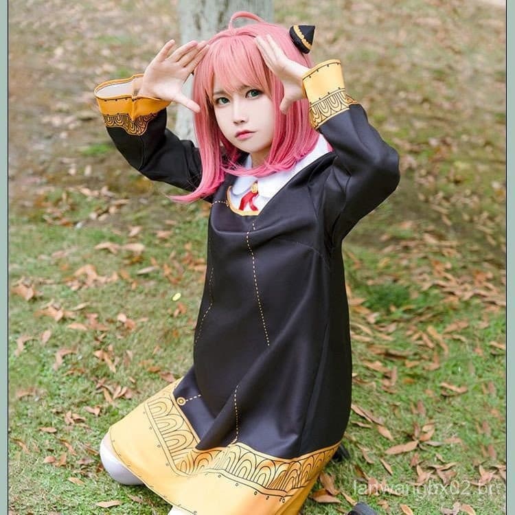 Fantasia de Cosplay de Anya em Espião Família , Feminina da Academia Eden , Anime Infantil