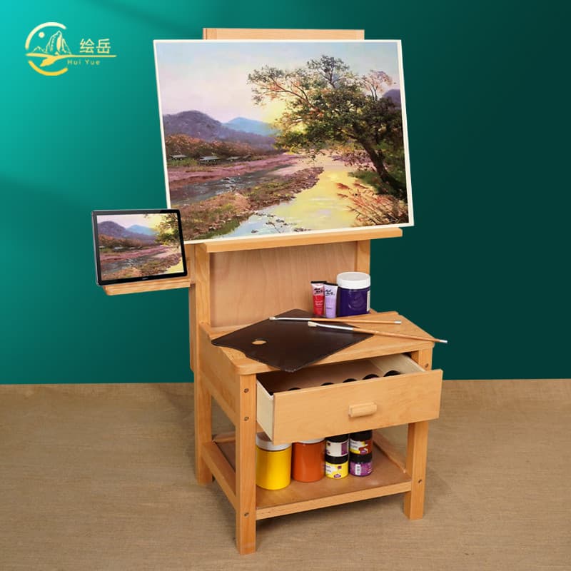 Chuyue peça única faia elevador pintura mesa cadeira pintura mesa treinamento estúdio profissional multifuncional gaveta