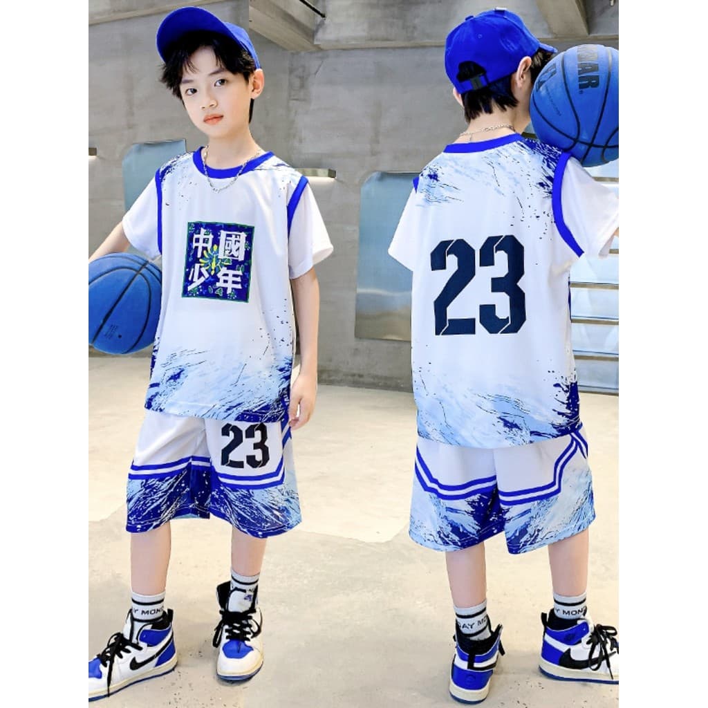 Meninos uniforme de basquete esportes de verão terno de verão de secagem rápida 2026 novo estilo médio grande crianças l