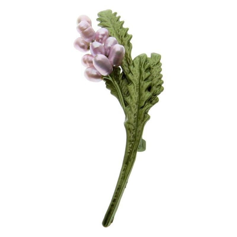 Broche Vintage de Pérola Natural Verde Lavanda, Broche Retro Feminino SJK com Laca Antiga