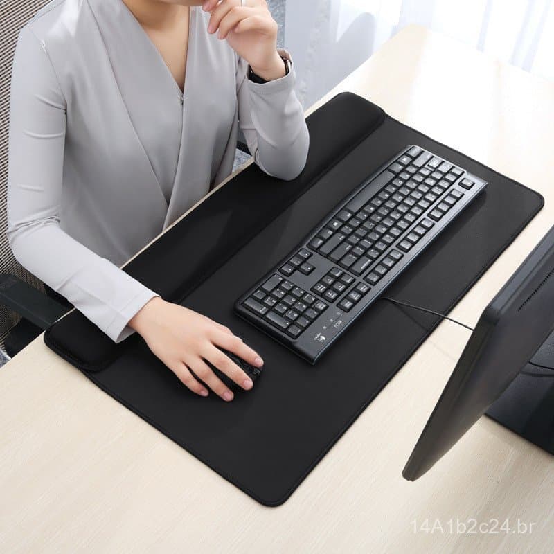 Almofada de apoio para os pulsos integrada em mouse pad, almofada de mesa, almofada para teclado, apoio para as mãos, ta