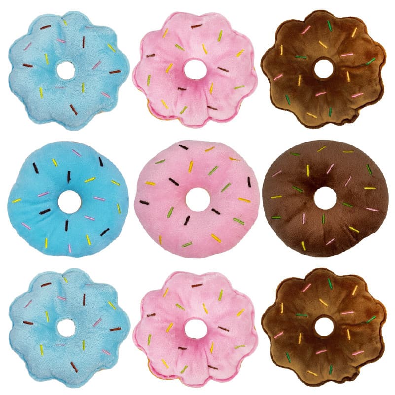 Além de pelúcia Donut cão soando brinquedo pet pelúcia pequeno soando brinquedo Teddy Molar brinquedo para animais de es