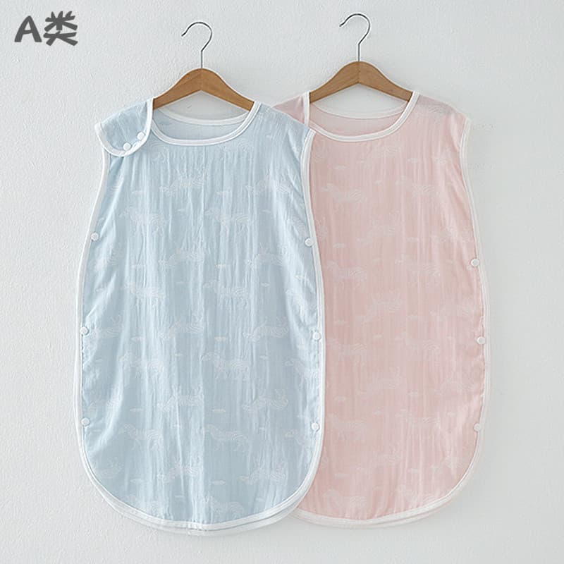 Bebê gaze saco de dormir cogumelo bebê puro algodão colete estilo ar condicionado Anti-pontapé colcha ferramenta útil cr