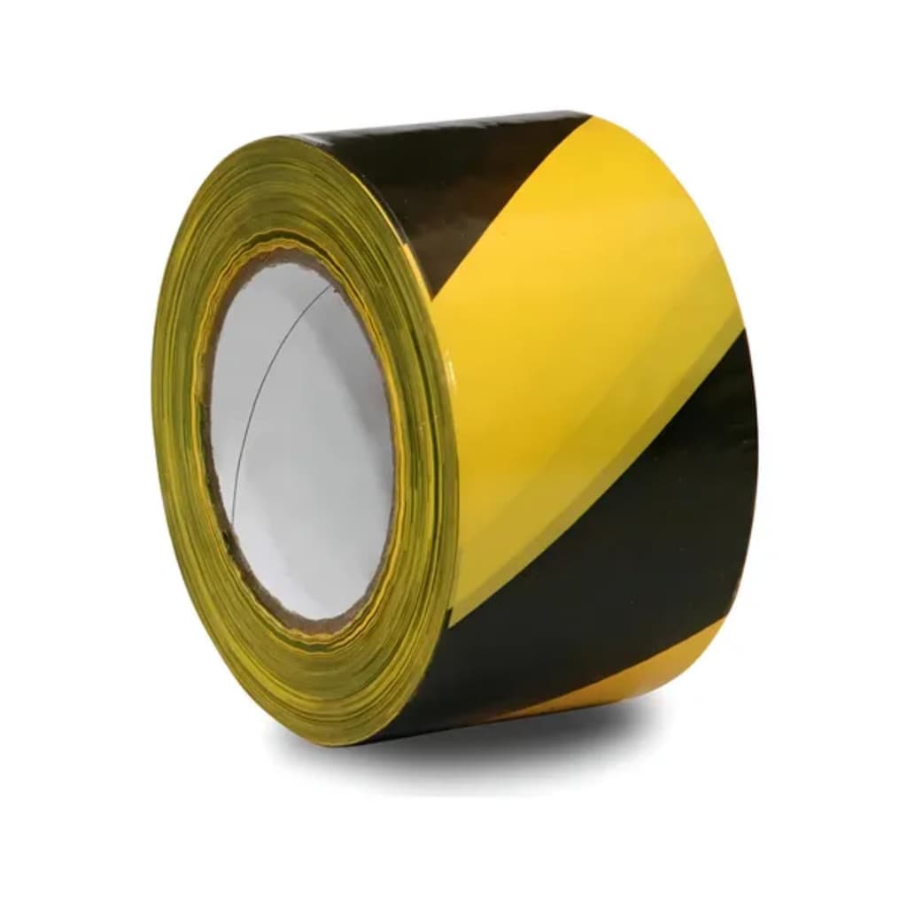 Fita Zebrada Demarcação Preto Amarelo 200m X 70mm Epi Isolamento EPI