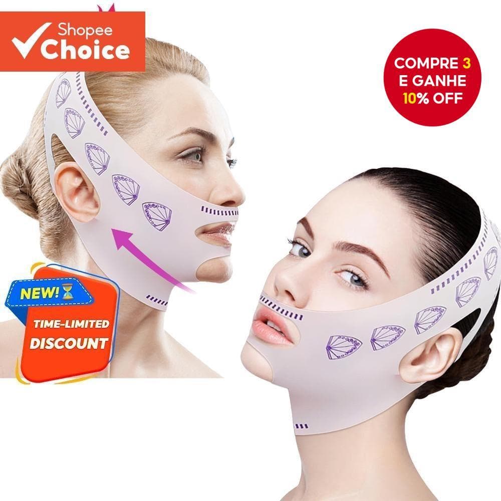 Salorie Máscara De Emagrecimento Facial De Dois Andares Bandagem Elástica Faixa Em V Respirável Reduz O Queixo Duplo .