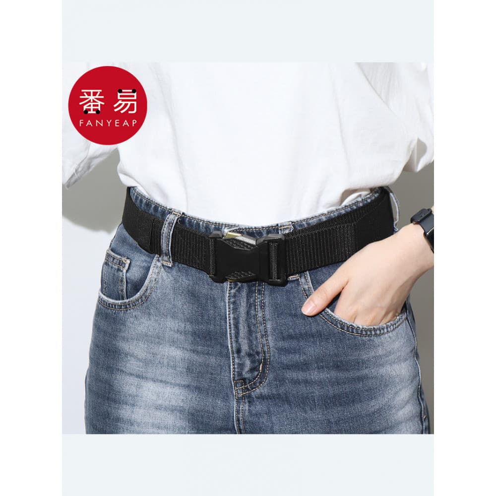 Cinto de fivela A1pq801-Cinto de Nylon com fivela masculina, calças casuais de lona geral, cinto de calças tecidas