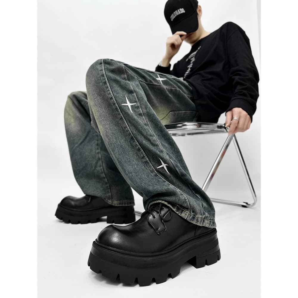 Sapatos Derby de sola grossa masculinos High-End estilo britânico sapatos de couro de dedo grande roupa Formal Casual Co