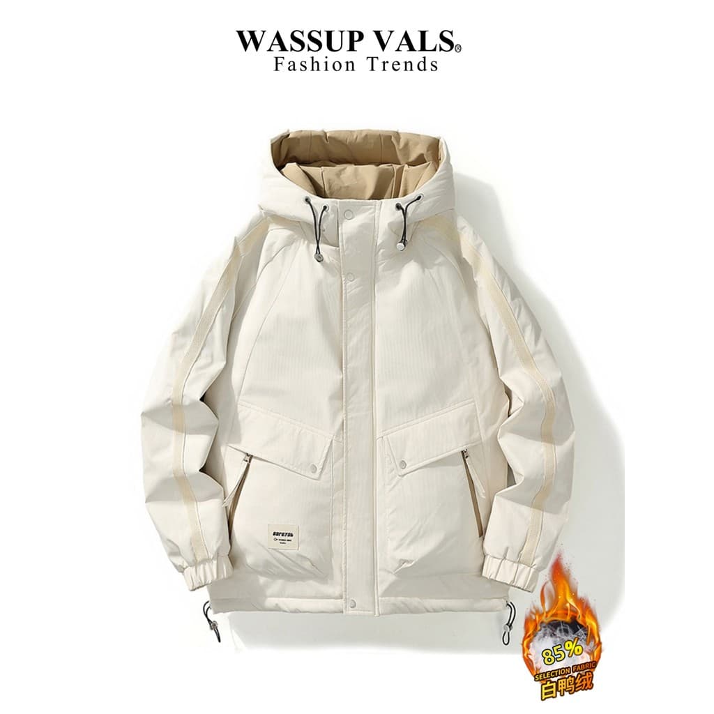 WASSUP VALS Inverno Novo Estilo Com Capuz Jaqueta Masculina Moda Jaqueta Quente Plus Size Roupas Jaqueta Masculina
