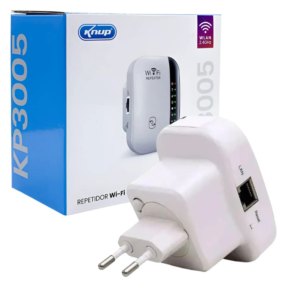 Repetidor Wif  2,4Ghz 300Mbps Com Porta RJ45 knup
