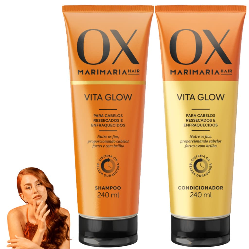 Kit OX Vita GlowMarii Maria Cabelos Ressecados Enfraquecidos
