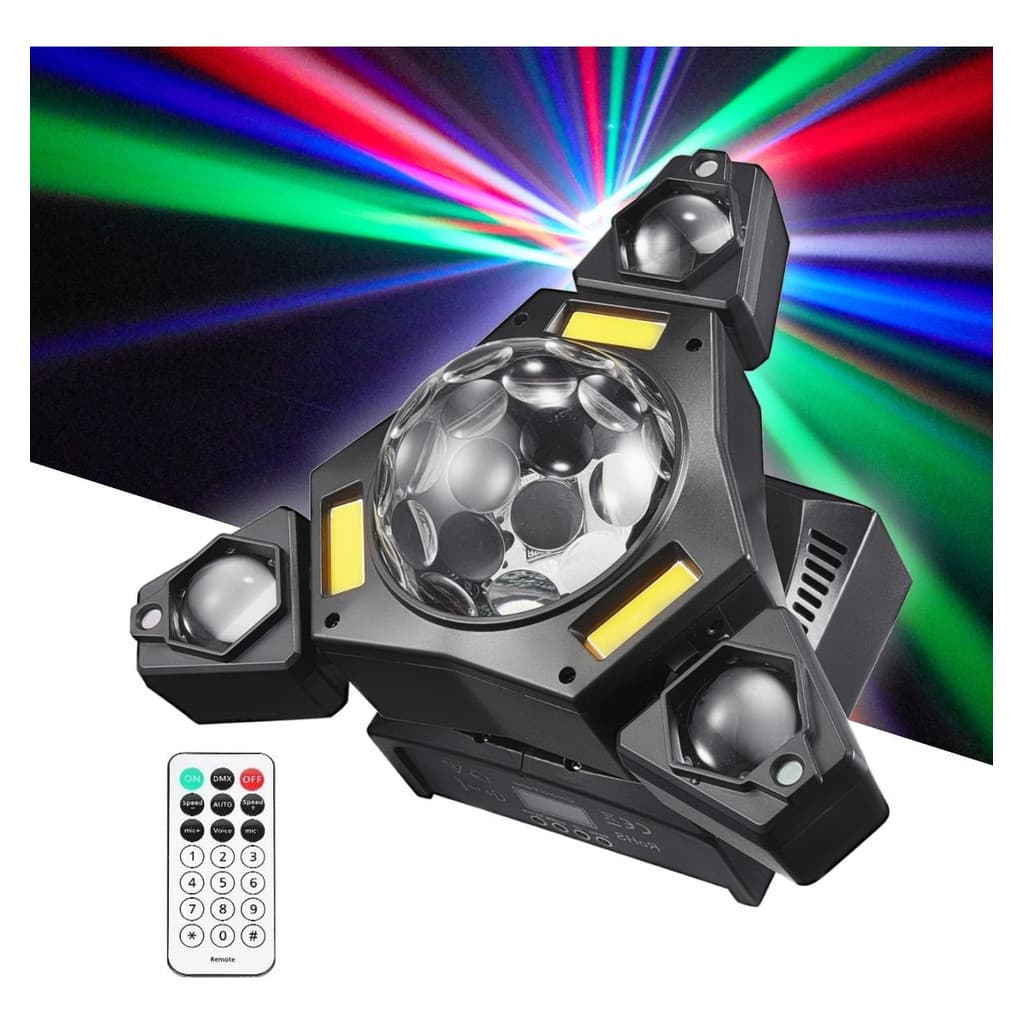 Canhão De Luz Festa Bola Mágica 3 Eixos Rotação Led Lasers