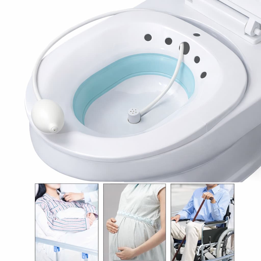 Bacia Para Banho De Assento Dobrável E Higiene Íntima Com Ducha Higiênica Mulheres Idosos