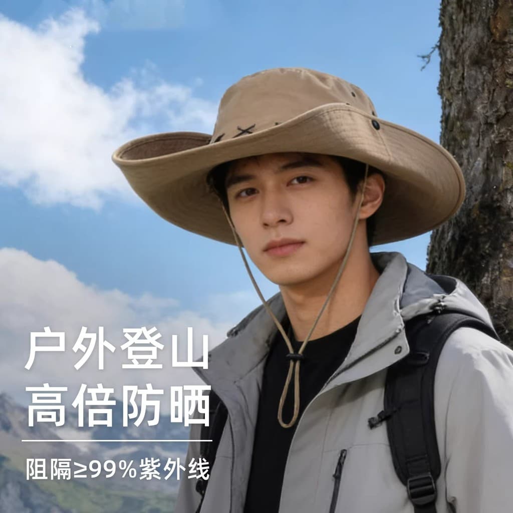 Caminhadas ao ar livre balde chapéu ocidental Cowboy masculino primavera montanhismo protetor solar chapéu de aba larga