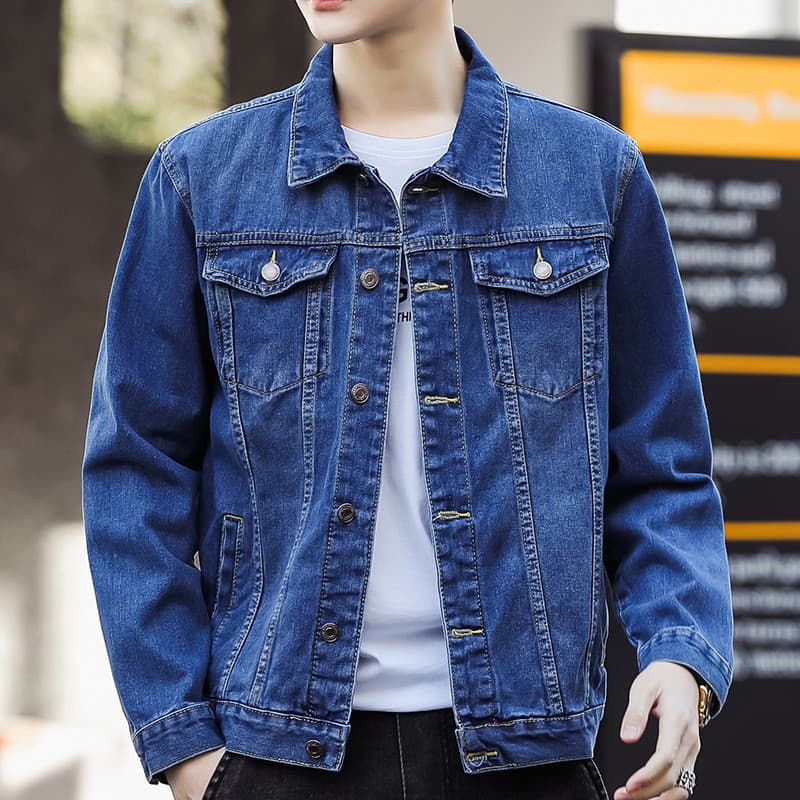 8007 jaqueta jeans masculina novo estilo primavera outono Casual bonito ferramentas jaqueta roupas masculinas na moda at