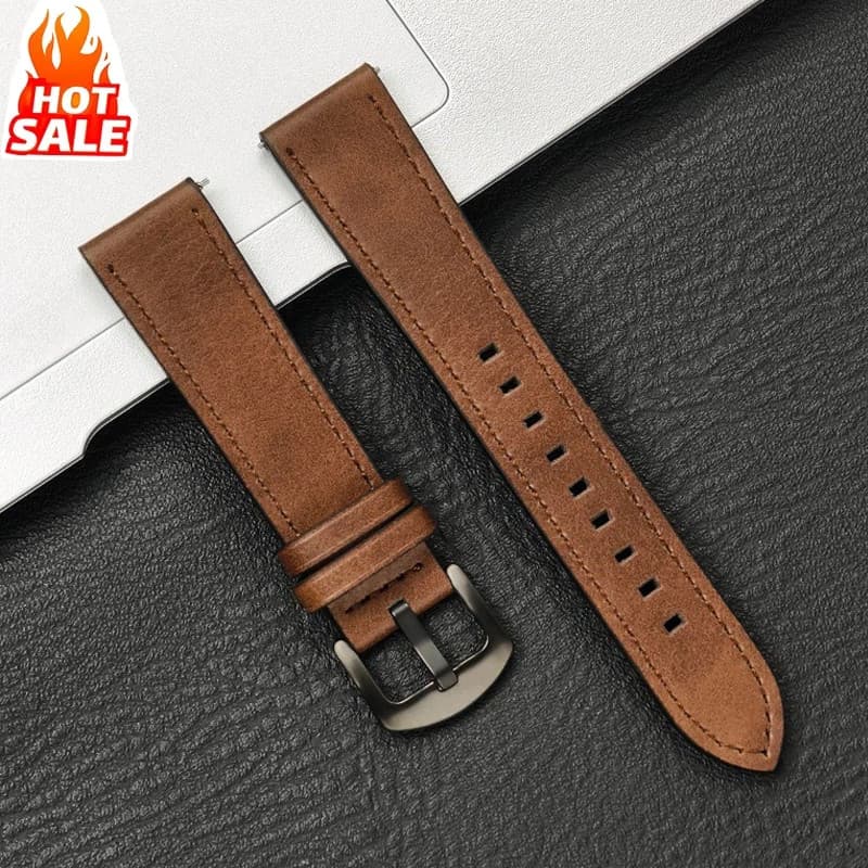 Pulseira De Couro De 20mm 22mm Compatível for Samsung Galaxy Watch 7/6/5/4/FE for Huawei GT6/GT5/GT4 46mm