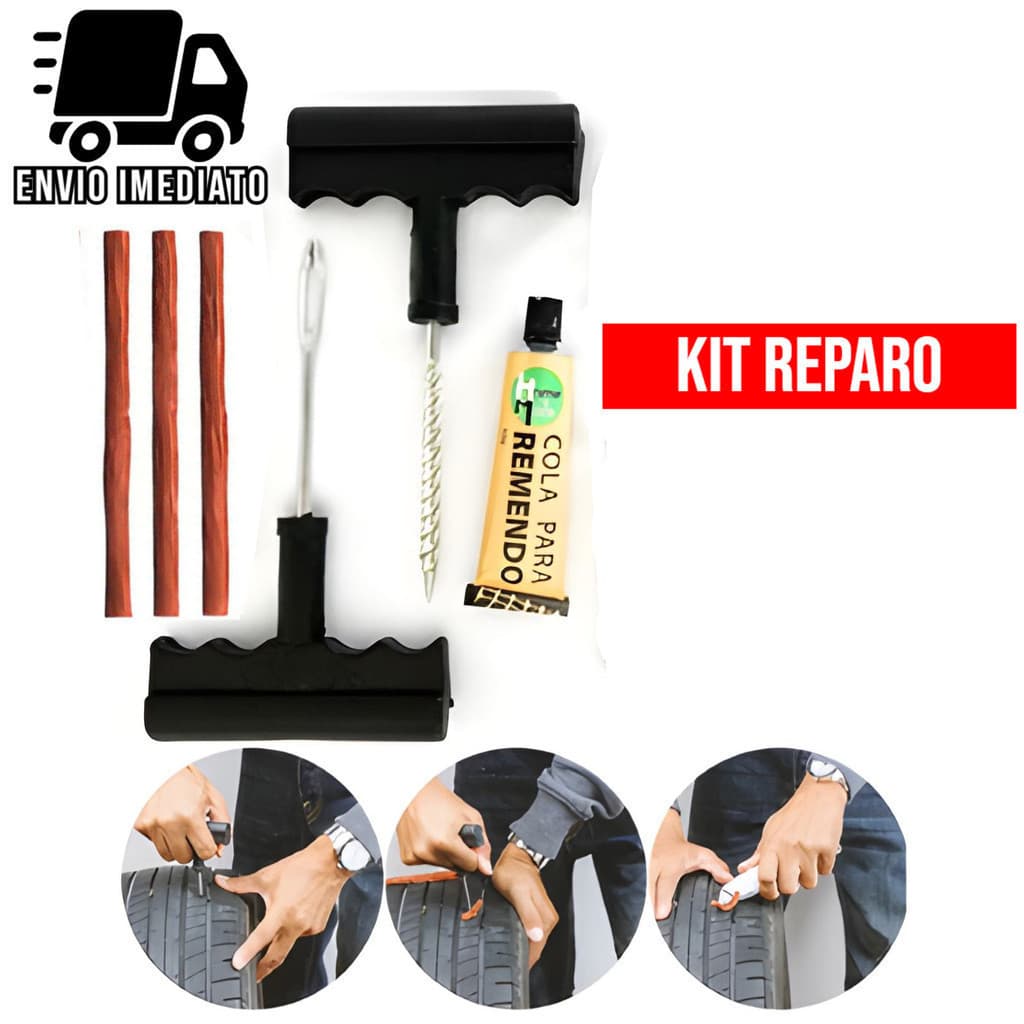 Kit Reparo Pneu sem Camara para Carro e Moto
