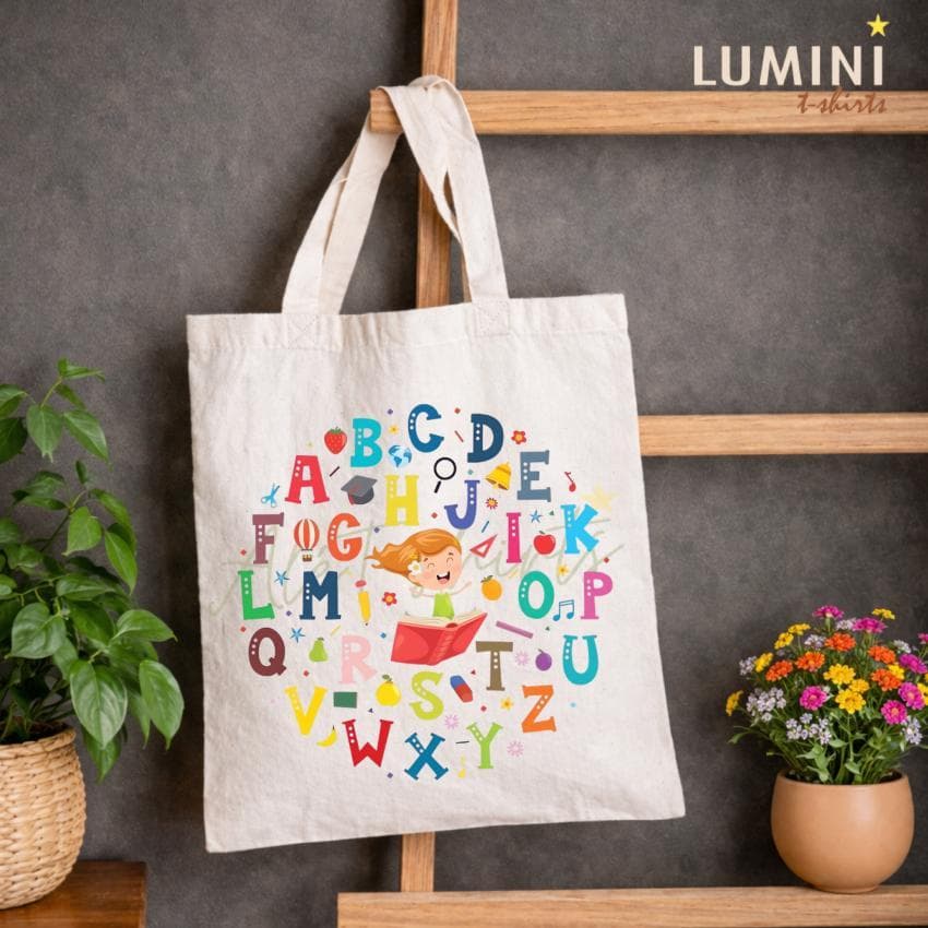 Bolsa ECOBAG sacola ABC CÍRCULO educação especial Unissex ecobag Casual educação infantil pedagogia escola