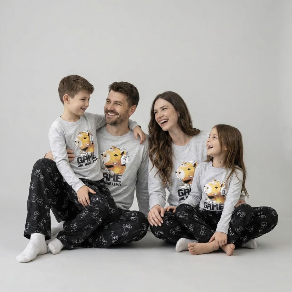Kit Família Pijama Conjunto Combinando Confortável Família