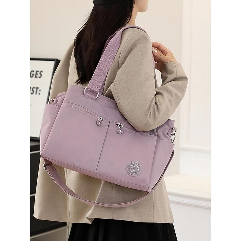 Bolsa mensageiro feminina portátil de um ombro simples All-Match náilon Oxford pano grande capacidade viagem Commuter bo