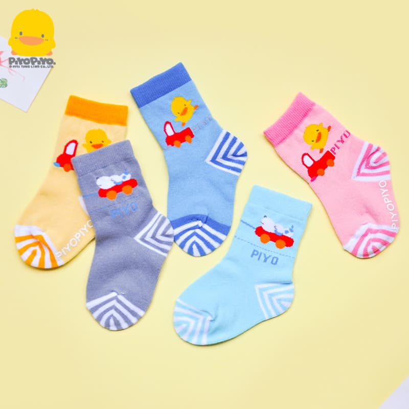 Meias de bebê patinho amarelo masculino feminino meias de bebê primavera outono verão meias infantis meio tubo meias de