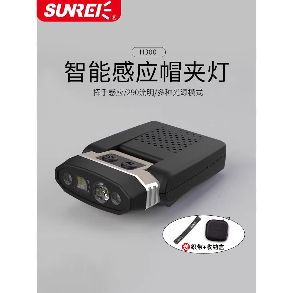 Sanix indução inteligente borda cabeça boné clipe luz Super brilhante noite pesca farol chapéu borda luz carregamento lo