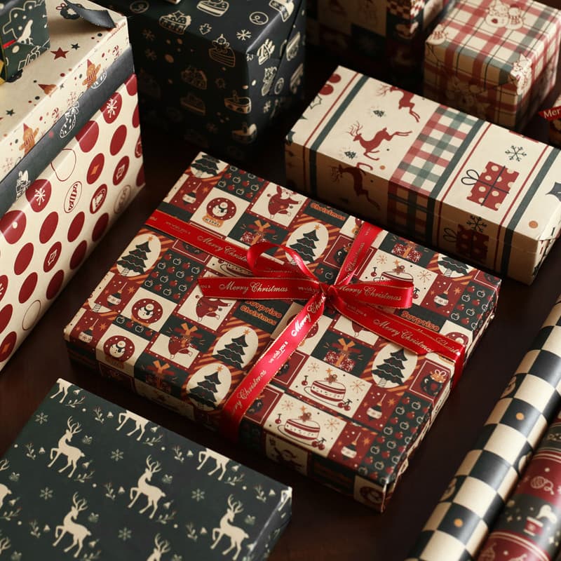 Papel de embrulho de presente de Natal Sensação de alta qualidade Tamanho grande Alunos do ensino fundamental Jardim de