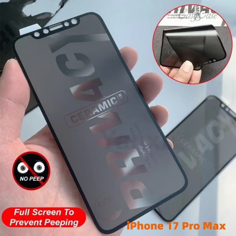 Para iPhone 15 3D 9D Cerâmica Privacidade Fosco Filme Anti-Espião 17 16 15 14 13 Pro Max/12/11/XR/XS/7/8 Plus