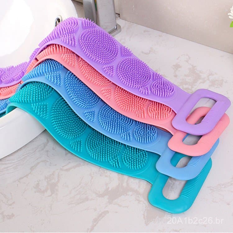 Toalha de banho de silicone, esponja de banho, escova de massagem para costas, ecológica e fácil de limpar, venda por at