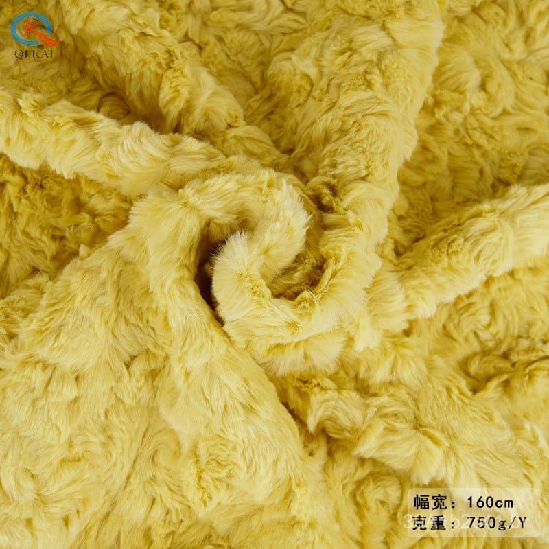 Disponibilidade em estoque do fabricante, pele de coelho grande em relevo para atacado, tecido de pele sintética escovad