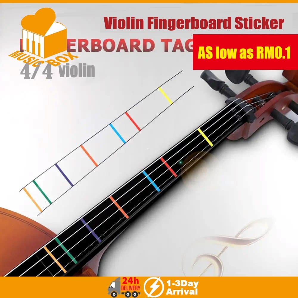 Adesivo para Escala de Violino 4/4 3/4 1/2 1/4 1/8, Adesivo de Posição de Notas para Violino, Adesivo de Posição dos Ded